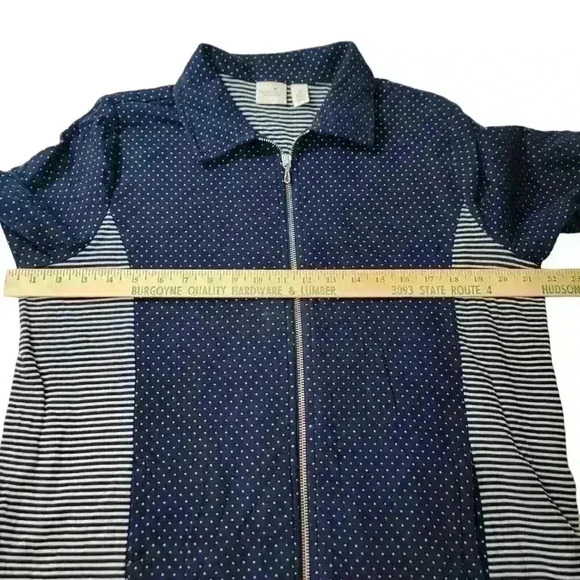 Weekends By Chicos 2 Jacket Womens Large Nautical Athleisure Comfort Travel - Picture 11 of 16